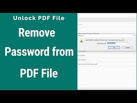 How to Remove Password From PDF Files or How to Unlock PDF Files