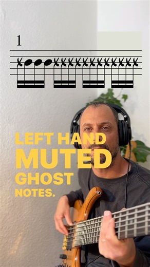47K views · 473 reactions | Left hand muted ghost notes exercise. This is very good to strengthen your right hand. It can improve your durability and control. I recommend to practice Exercises like these EVERY day for 10 minutes, and I promise that you will see improvement and progress every day! #basslessons #bass #musiclesson | Bass Pro | Facebook