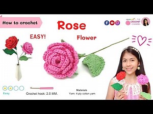 How to crochet rose flower/The best Easy DIY Gift for your lover! On Valentine's Day.