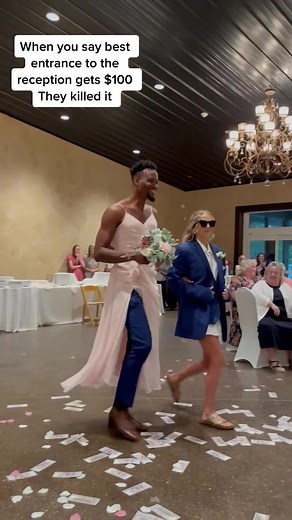 They slayed their entrance #wedding #reception #receptionentrance #receptiondance #bridesmaid #groomsman