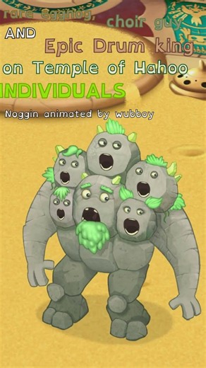 Noggin, Quarrister and Drummidary on Temple of Hahoo # #mysingingmonsters #msm #animated #island