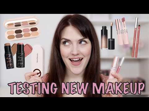 ✨ TESTING NEW MAKEUP ✨ Rare Beauty Essential Neutrals Palette, Nars Sculpting Sticks, YSL Lippies
