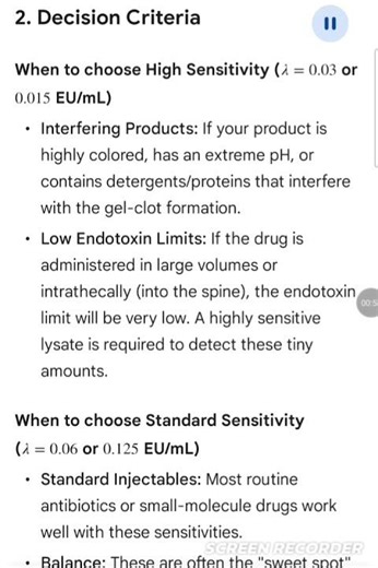 Lysate sensitivity selection for Bacterial Endotoxin Test