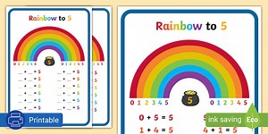Rainbow Number Bonds of 5 Display Poster