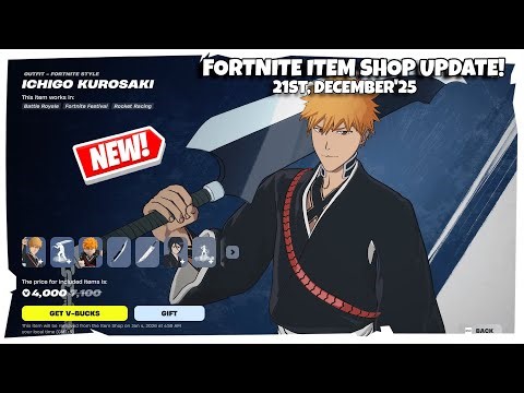 BLEACH Skins Are NOW AVAILABLE! 🔥 Fortnite Item Shop (21st Dec, 2025) | Chapter 7