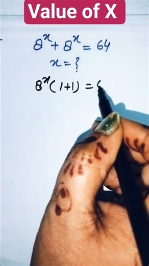 Find the value of X Solving Exponential Equation 8^x + 8^x = 64 #maths #shortvideo #ssc #education