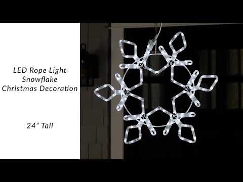 24" LED Rope Light Snowflake Christmas Decoration - White Lights | Northlight YS27539
