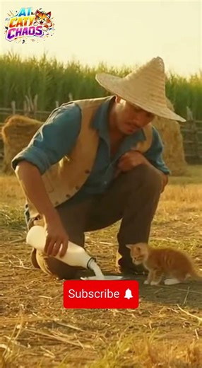 Kitten Saved by Farmer From a Python Attack 🐍#cat #snake #humanity #animals #usa #viral #catfamily