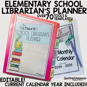 The Ultimate School Librarian's Planner with Calendar {Editable}