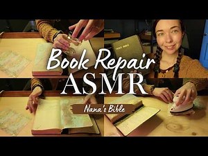 ASMR Book Repair 🔥 Crinkles, Mouth Sounds, Book Cleaning
