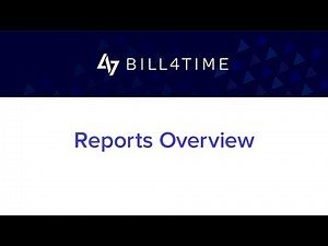 Reports Overview | Bill4Time