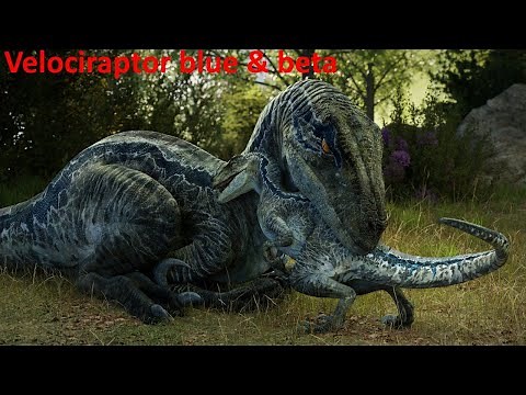 all jurassic world dominion velociraptor blue and beta