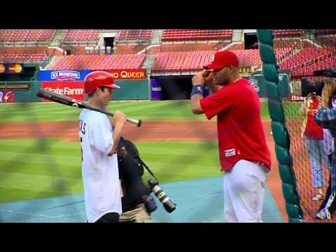 My Wish: Albert Pujols Takes Batting Practice with Jacob