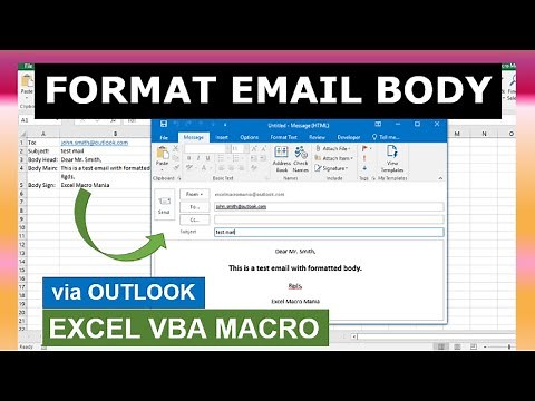 Format Email Body Excel VBA Macro