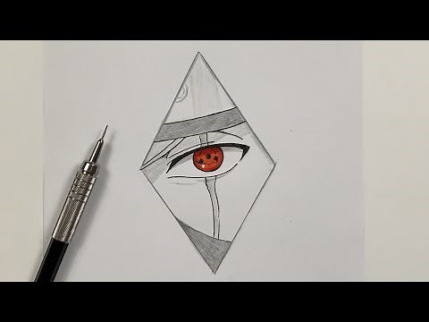 رسم سهل | تعلم رسم عين كاكاشي خطوة بخطوة