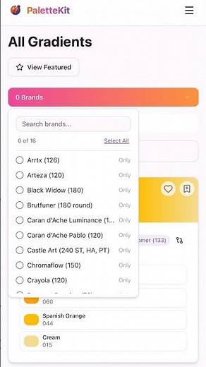 PaletteKit Update: Easier Brand Filters & Select All