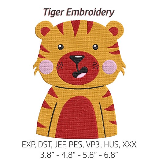 Tiger Embroidery Design, Jungle Animal File (digital Download) - Etsy