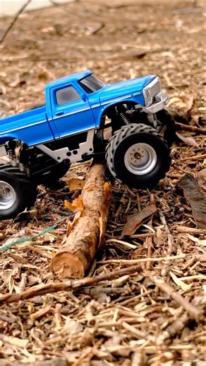 Can this tiny RC truck climb this log obstacle? Let’s find out! #rc #toys #automobile #rcoffoad