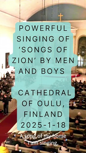 33K views · 182K reactions | Here you can hear what it sounds like when over 1,500 men and boys gather to sing about longing to the home of heaven. The name of this Song of Zion is ‘A song of my home I am singing’. The video has been recorded in the Cathedral of Oulu in Finland, on 18 Jan 2025. #christianity #christiansongs #KingdomOfGod #KingdomOfPeaceOnEarth | Kingdom of Peace on Earth | Facebook