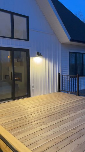 Backyard goals! We're loving this stunning cedar deck from @theshadyfarmhouse. The warm, rich tones of the #RealCedar deck boards paired with those sleek black railings? Chef's kiss! 😘⁠ ⁠ An outdoor space this inviting deserves to be enjoyed all season long. No wonder they called it their "happy place"!⁠ ⁠ Feeling inspired to create your own cedar deck paradise? Visit our Decking Center by clicking the link in our bio. You'll find expert tips, design inspiration, and even free project plans to 