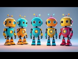 Seven Little Robots Learn Colors | Nursery Rhyme Song for Kids