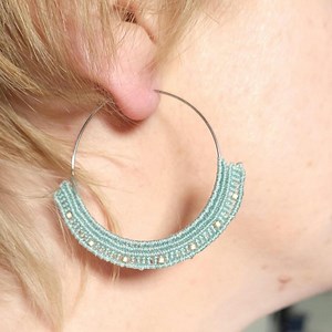 Magnificent Silver Micro Macramé Hoop Earrings, Decorated With Miyuki Beads, Very Light, Handmade Bohemian Jewelry - Etsy
