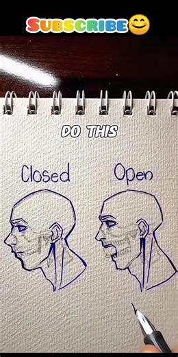 Open & Closed Mouth😮 Drawing🔥#shorts #ytshorts