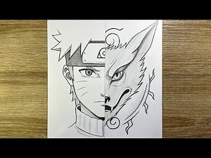How to draw Naruto and Kurama step by step | Anime drawing tutorial for beginners