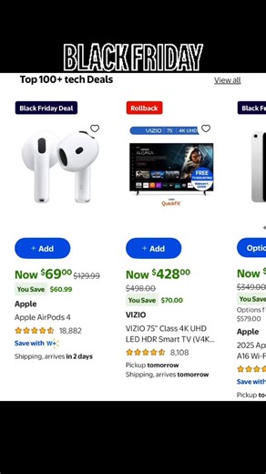 🔥 Walmart Black Friday TECH DEALS You Don’t Want to Miss! 🖥️📱 Walmart just dropped some of the BEST tech deals of Black Friday, and it’s stacked with everything — tablets, earbuds, TVs, gaming gear, smart home devices, and so much more. 💥 If you’re hunting for gift ideas, upgrading your setup, or shopping early for the holidays… these prices are unbeatable. Truly some of the lowest we’ll see all season! 🎁✨ Whether you’re grabbing stocking stuffers or big-ticket tech, this is a must-see deal