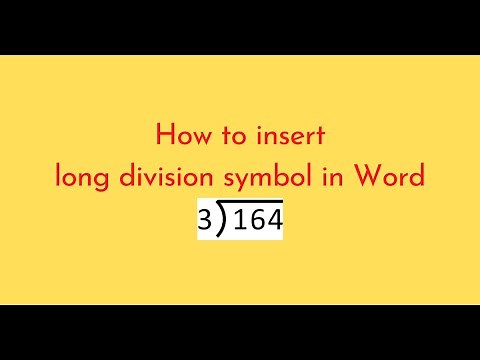 How to insert long division symbol in Word
