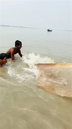 Traditional Cast Net Fishing: Little Brothers Rule the River #amazing #fishing #villagelife #viral
