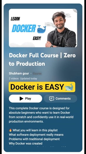 Dive Into Docker: A Beginner's Hands-On Playlist! #docker #devops