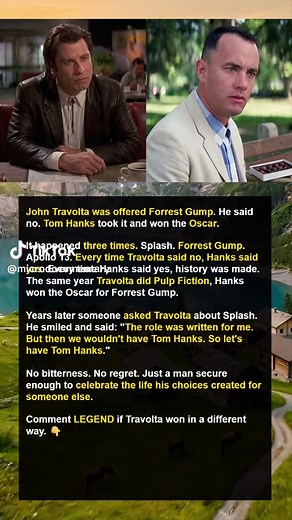 John Travolta's Surprising Take on Roles Given to Tom Hanks