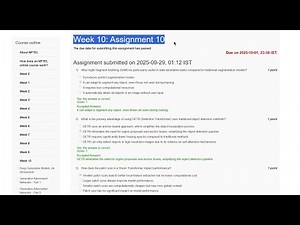 Deep Learning for Computer Vision Week 10 || NPTEL ANSWERS || MYSWAYAM #nptel #nptel2025 #myswayam