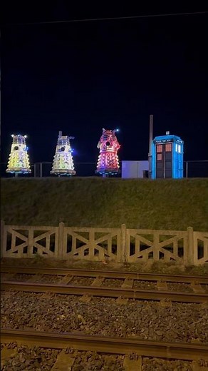Doctor Who Daleks Glowing Menacingly at Blackpool Illuminations