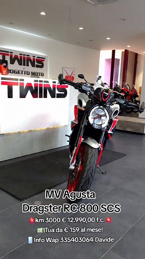🔴 MV Agusta Campania ⚪️ TWINS by Progetto Moto Via Nuova Poggioreale 154, NA Dragster 800 RC SCS m.y. 2021 Km 3.000 unico proprietario 💥 USATO PERMUTABILE 💥 € 12.990 f.c. Usato Permutabile 💶Tua da € 159 al mese e dopo 3 anni.. 📱Info Wap 335403064 Davide #twinsmotorbroker #perte #davetwins #mvagusta #dragster | TWINS