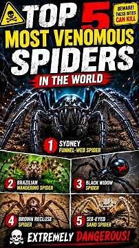Top 5 Most Venomous Spiders in the World 🕷️ #usa #usashorts #usafacts #shorts