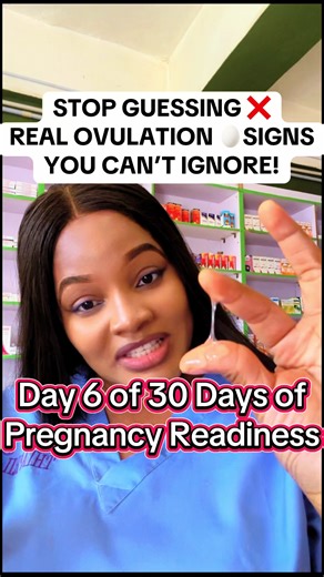 DAY 6 OF 30 DAYS TO PREGNANCY READINESS 🤰 Ovulation Signs That Truly Matter 🌸✨ Not all ovulation signs are created equal. If you want to boost your chances of getting pregnant, it’s important to know the real signs your body is giving you. ✅ Cervical mucus changes – When fertile, your cervical mucus becomes clear, stretchy, and egg-white like, making it easier for sperm to reach the egg. ✅ Basal body temperature rise – A subtle temperature increase after ovulation confirms the egg has been rel