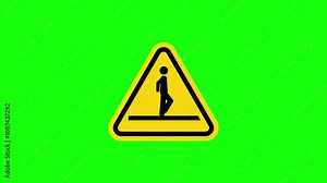 ISO Triangle Warning Watch Your Step Signs Stock Video