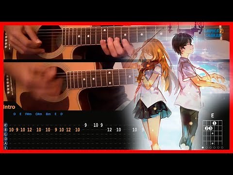 Hikaru Nara - Shigatsu wa Kimi no Uso Opening (Chords) Acoustic Guitar Lesson [Tutorial + TAB]