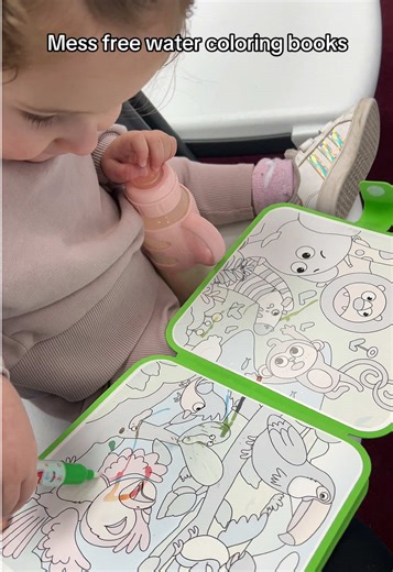 We love our water coloring book so much and use them so often. If you’re a mama, this is a must have. #watercoloringbook #messfreeactivity #kidscoloringbook #mommusthaves #doodlecoloringbook