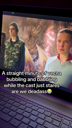 Filmed in silence btw Update since my comments have turned into a war zone: 1) I'm not complaining or nitpicking the ending I thought this scene was hilarious. 2) we are all aware by now that Jamie confirmed vecna was trying to say