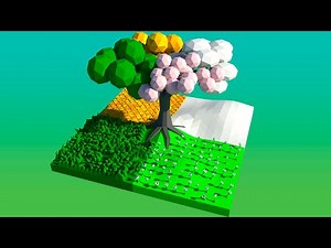 Four Seasons Tree. Low poly 3d Landscape (Autodesk Maya Tutorial)