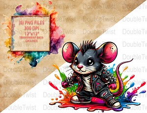 Souris punk graffiti vibrantes PNG, téléchargement d'art numérique, Illustrations de souris de Style urbain, Clipart animaux Street Art - Etsy France