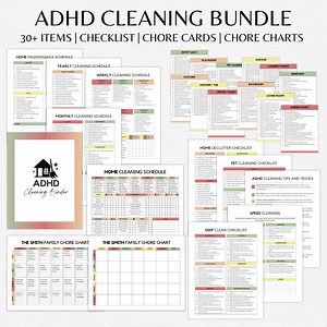 Editable ADHD Cleaning Checklist Bundle | Printable ADHD Cleaning Planner | ADHD Chore Chart | Cleaning Schedule | Deep Cleaning | Checklist - Etsy Australia