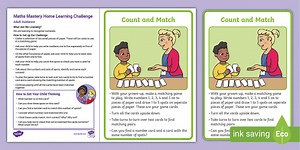 EYFS Maths Mastery Begins to Recognise Numerals Home Learning Challenge: Count and Match