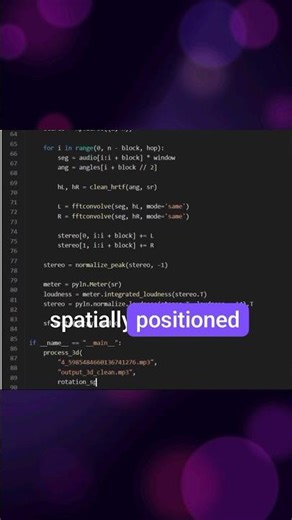 Turn Any Audio into Real 3D Sound Using Python #coding #python #pythoncoding #3d #3dmusic