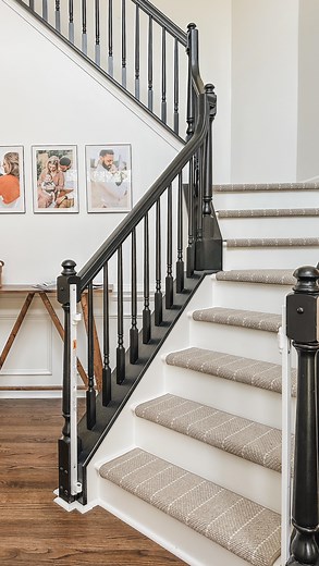 Cringeworthy stairs are gone! Phew, those were driving me nuts. I’ve been putting this project off for quite some time because installing a runner made me super nervous. Fortunately, @oakvalleydesignsco had exactly what I needed to make this one of the easiest projects I’ve done so far! Their stair tread covers are easy to install and easy to remove without damaging your stairs and the hold is SO strong! I am super excited to offer you a discount! Use code BERRY10 for 10% off your order. For my 