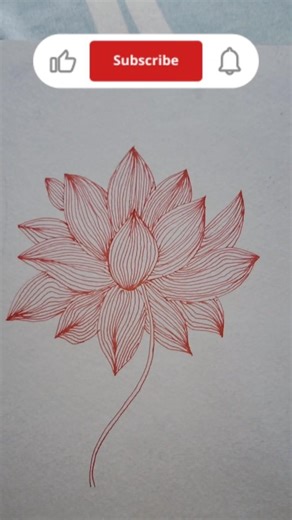 easy lotus flower drawing 🪷#line drawing #art