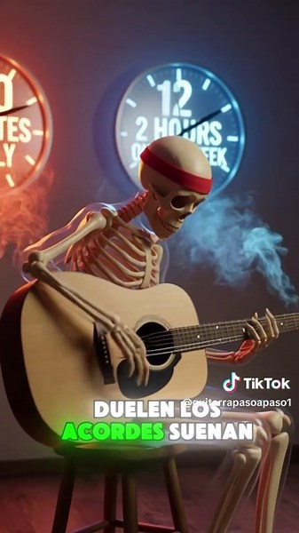 ¿Qué pasaría si tuvieras disciplina y te pusieras a practicar con tu guitarra? #esqueleto #quepasaria #guitarristas #viral #guitarraacustica